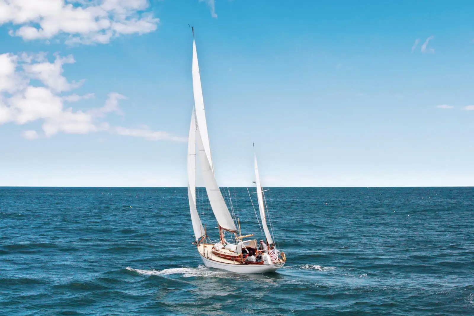 A classic yacht under full sail on the Solent
